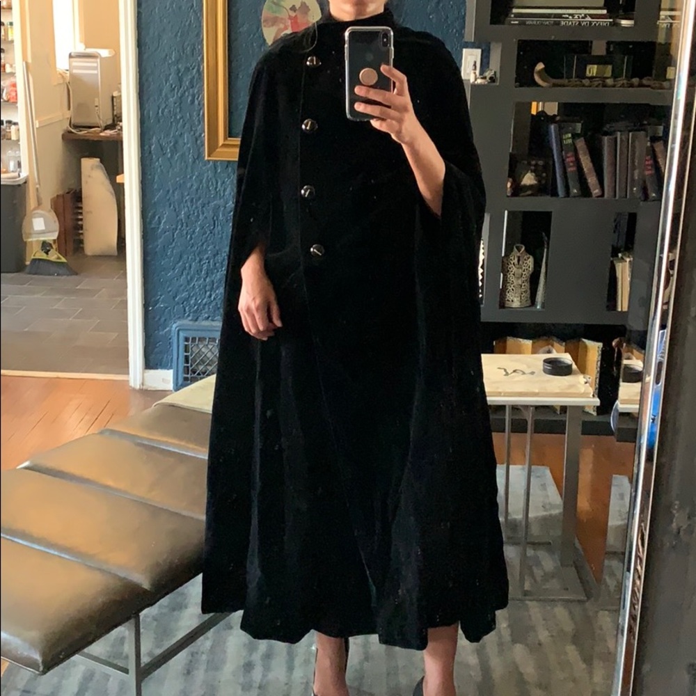 Vintage Black Velvet Cape For Saks Fifth Avenue